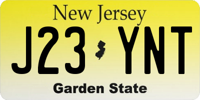 NJ license plate J23YNT