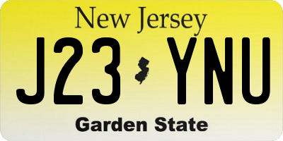 NJ license plate J23YNU