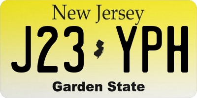 NJ license plate J23YPH