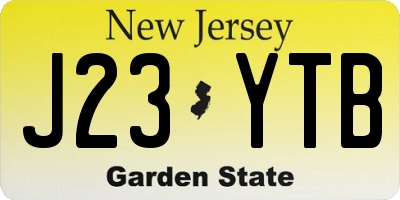 NJ license plate J23YTB