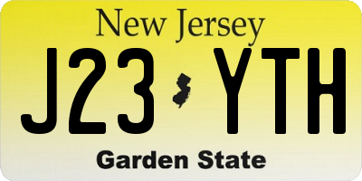 NJ license plate J23YTH