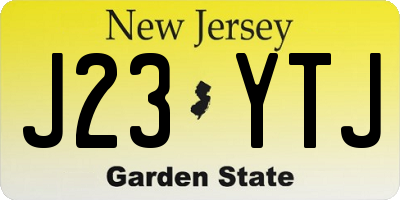 NJ license plate J23YTJ