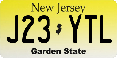 NJ license plate J23YTL