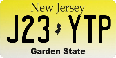 NJ license plate J23YTP