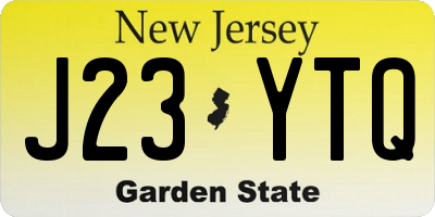 NJ license plate J23YTQ