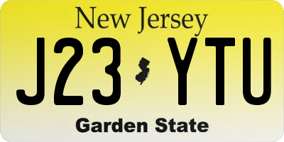 NJ license plate J23YTU