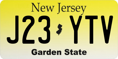NJ license plate J23YTV