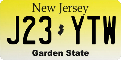 NJ license plate J23YTW