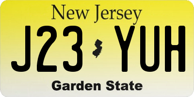 NJ license plate J23YUH