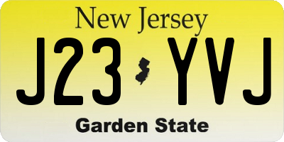 NJ license plate J23YVJ