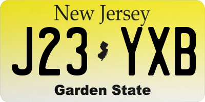 NJ license plate J23YXB