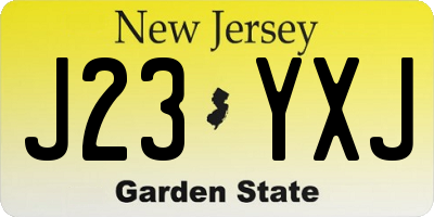 NJ license plate J23YXJ
