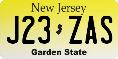 NJ license plate J23ZAS