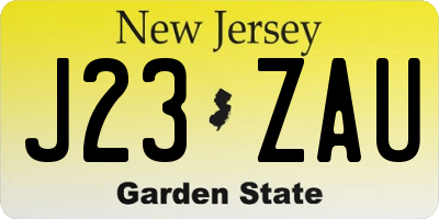 NJ license plate J23ZAU