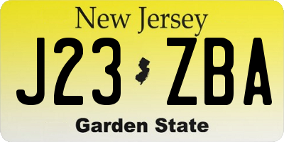 NJ license plate J23ZBA