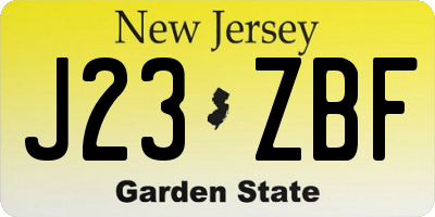 NJ license plate J23ZBF