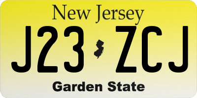 NJ license plate J23ZCJ