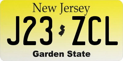 NJ license plate J23ZCL