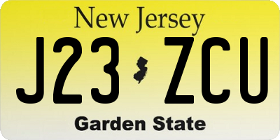 NJ license plate J23ZCU