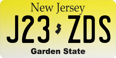 NJ license plate J23ZDS