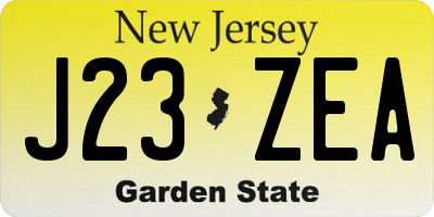 NJ license plate J23ZEA