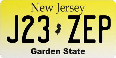NJ license plate J23ZEP