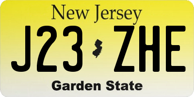 NJ license plate J23ZHE