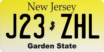 NJ license plate J23ZHL