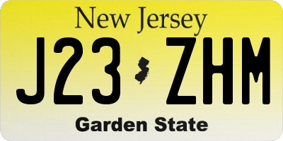 NJ license plate J23ZHM