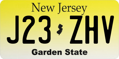 NJ license plate J23ZHV