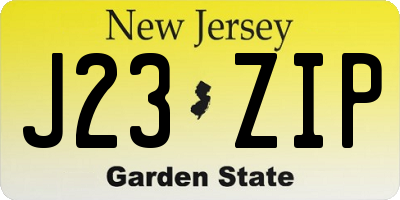 NJ license plate J23ZIP