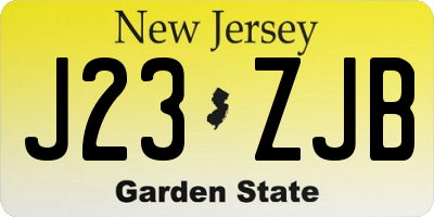 NJ license plate J23ZJB