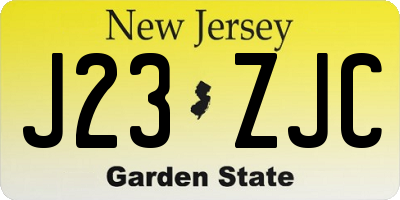 NJ license plate J23ZJC