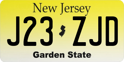 NJ license plate J23ZJD
