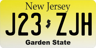 NJ license plate J23ZJH