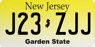 NJ license plate J23ZJJ
