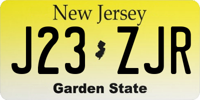NJ license plate J23ZJR