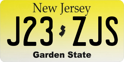 NJ license plate J23ZJS