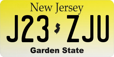 NJ license plate J23ZJU