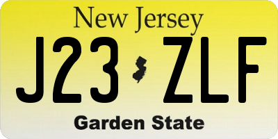 NJ license plate J23ZLF