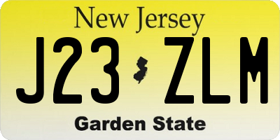 NJ license plate J23ZLM