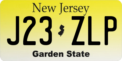 NJ license plate J23ZLP