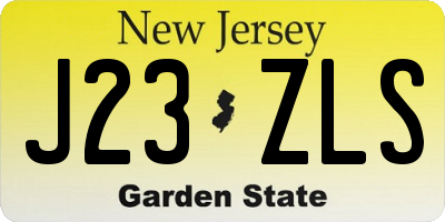 NJ license plate J23ZLS