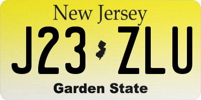 NJ license plate J23ZLU
