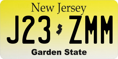 NJ license plate J23ZMM