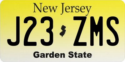 NJ license plate J23ZMS