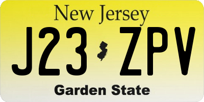 NJ license plate J23ZPV