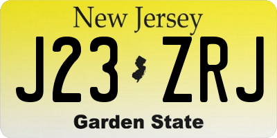 NJ license plate J23ZRJ