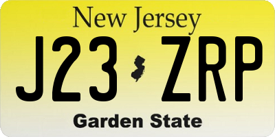 NJ license plate J23ZRP