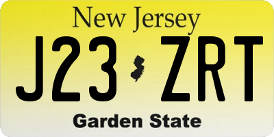 NJ license plate J23ZRT